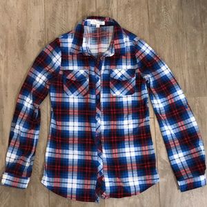 Plaid Button Up T-Shirt